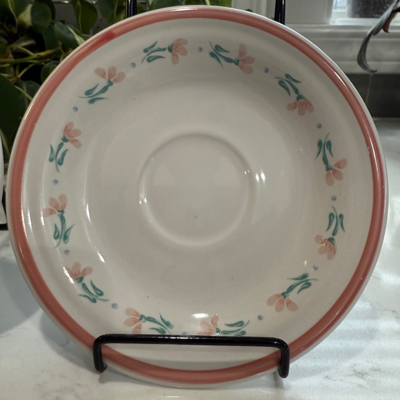 Set of 3 Vintage Tienshan Peachtree Stoneware Saucer Plates - 6 inches - Picture 4 of 10